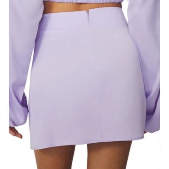 WeWoreWhat Heather Purple Lavender Satin Charmeuse Mini Slip Skirt - M - Picture 5 of 5